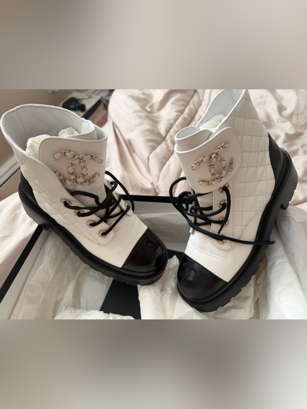 Chanel
2021 Interlocking CC Logo Combat Boots